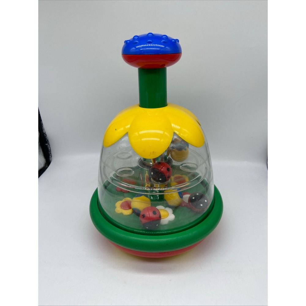 Chicco Spinning Top Toy Multicolor Ladybug Flower Garden Toddler Activity Toy